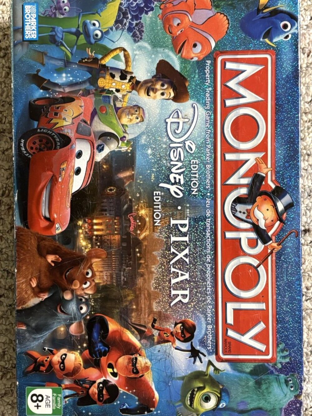2007 Monopoly Disney Pixar Edition Parker Brothers Almost Complete Box